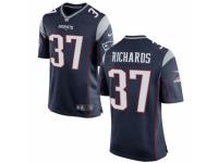 Men's Nike New England Patriots #37 Jordan Richards Game Navy Blue Team Color NFL Jersey