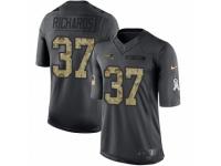 Men's Nike New England Patriots #37 Jordan Richards Limited Black 2016 Salute to Service NFL Jersey