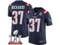 Men's Nike New England Patriots #37 Jordan Richards Limited Navy Blue Rush Super Bowl LI 51 NFL Jersey