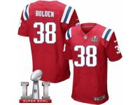 Men's Nike New England Patriots #38 Brandon Bolden Elite Red Alternate Super Bowl LI 51 NFL Jersey