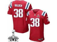 Men's Nike New England Patriots #38 Brandon Bolden Elite Red Alternate Super Bowl XLIX NFL Jersey