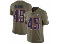 Men's Nike New England Patriots #45 David Harris Limited Olive 2017 Salute to Service NFL Jersey