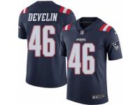 Men's Nike New England Patriots #46 James Develin Limited Navy Blue Rush NFL Jersey