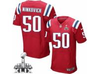 Men's Nike New England Patriots #50 Rob Ninkovich Elite Red Alternate Super Bowl XLIX NFL Jersey