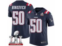 Men's Nike New England Patriots #50 Rob Ninkovich Limited Navy Blue Rush Super Bowl LI 51 NFL Jersey