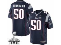 Men's Nike New England Patriots #50 Rob Ninkovich Limited Navy Blue Team Color Super Bowl XLIX NFL Jersey