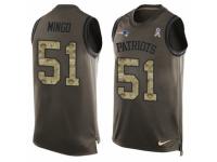 Men's Nike New England Patriots #51 Barkevious Mingo Green Salute to Service Tank Top NFL Jersey