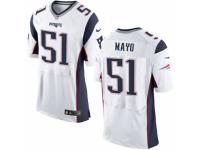 Men's Nike New England Patriots #51 Jerod Mayo Elite White NFL Jersey