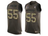 Men's Nike New England Patriots #55 Jonathan Freeny Green Salute to Service Tank Top NFL Jersey