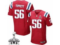 Men's Nike New England Patriots 56 Andre Tippett Elite Red Alternate Super Bowl XLIX NFL Jersey