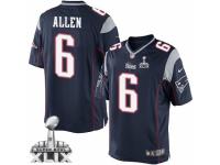 Men's Nike New England Patriots #6 Ryan Allen Limited Navy Blue Team Color Super Bowl XLIX NFL Jersey