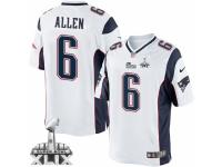 Men's Nike New England Patriots #6 Ryan Allen Limited White Super Bowl XLIX NFL Jersey