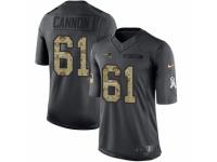 Men's Nike New England Patriots #61 Marcus Cannon Limited Black 2016 Salute to Service NFL Jersey