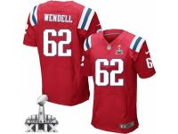 Men's Nike New England Patriots #62 Ryan Wendell Elite Red Alternate Super Bowl XLIX NFL Jersey