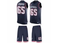 Men's Nike New England Patriots #65 Jonathan Cooper Navy Blue Tank Top Suit NFL Jersey