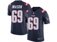 Men's Nike New England Patriots #69 Shaq Mason Limited Navy Blue Rush NFL Jersey