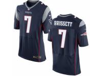 Men's Nike New England Patriots #7 Jacoby Brissett Elite Navy Blue Team Color NFL Jersey