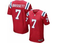 Men's Nike New England Patriots #7 Jacoby Brissett Elite Red Alternate NFL Jersey