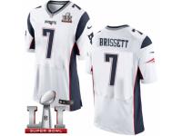 Men's Nike New England Patriots #7 Jacoby Brissett Elite White Super Bowl LI 51 NFL Jersey