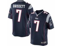 Men's Nike New England Patriots #7 Jacoby Brissett Limited Navy Blue Team Color NFL Jersey