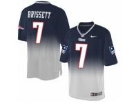 Men's Nike New England Patriots #7 Jacoby Brissett Limited Navy Grey Fadeaway NFL Jersey