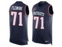 Men's Nike New England Patriots #71 Cameron Fleming Navy Blue Player Name & Number Tank Top NFL Jersey