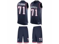 Men's Nike New England Patriots #71 Cameron Fleming Navy Blue Tank Top Suit NFL Jersey