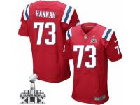 Men's Nike New England Patriots #73 John Hannah Elite Red Alternate Super Bowl XLIX NFL Jersey