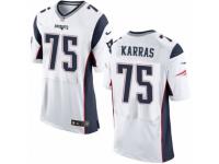 Men's Nike New England Patriots #75 Ted Karras Elite White NFL Jersey