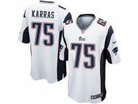 Men's Nike New England Patriots #75 Ted Karras Game White NFL Jersey