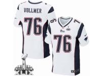 Men's Nike New England Patriots #76 Sebastian Vollmer Elite White Super Bowl XLIX NFL Jersey