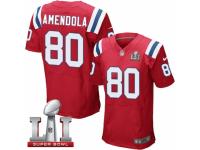 Men's Nike New England Patriots #80 Danny Amendola Elite Red Alternate Super Bowl LI 51 NFL Jersey