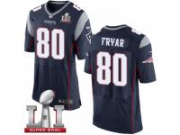 Men's Nike New England Patriots #80 Irving Fryar Elite Navy Blue Team Color Super Bowl LI 51 NFL Jersey