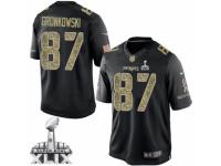 Men's Nike New England Patriots 87 Rob Gronkowski Limited Black Salute to Service Super Bowl XLIX NFL Jersey