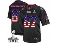 Men's Nike New England Patriots 87 Rob Gronkowski Limited Black USA Flag Fashion Super Bowl XLIX NFL Jersey