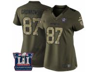 Men's Nike New England Patriots #87 Rob Gronkowski Limited Green Salute to Service Super Bowl LI Champions NFL Jersey