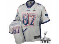 Men's Nike New England Patriots 87 Rob Gronkowski Limited Grey Drift Fashion Super Bowl XLIX NFL Jersey