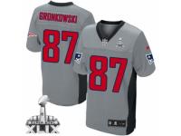 Men's Nike New England Patriots 87 Rob Gronkowski Limited Grey Shadow Super Bowl XLIX NFL Jersey