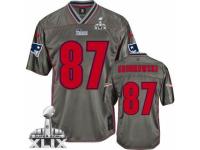 Men's Nike New England Patriots 87 Rob Gronkowski Limited Grey Vapor Super Bowl XLIX NFL Jersey