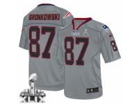 Men's Nike New England Patriots 87 Rob Gronkowski Limited Lights Out Grey Super Bowl XLIX NFL Jersey