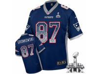 Men's Nike New England Patriots 87 Rob Gronkowski Limited Navy Blue Drift Fashion Super Bowl XLIX NFL Jersey