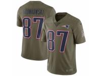 Men's Nike New England Patriots #87 Rob Gronkowski Limited Olive 2017 Salute to Service NFL Jersey