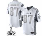 Men's Nike New England Patriots 87 Rob Gronkowski Limited White Platinum Super Bowl XLIX NFL Jersey