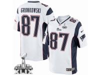 Men's Nike New England Patriots #87 Rob Gronkowski Limited White Super Bowl XLIX NFL Jersey