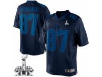 Men's Nike New England Patriots 87 Rob Gronkowski Navy Blue Drenched Limited Super Bowl XLIX NFL Jersey