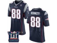 Men's Nike New England Patriots #88 Martellus Bennett Elite Navy Blue Team Color Super Bowl LI Champions NFL Jersey