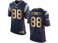 Men's Nike New England Patriots #88 Martellus Bennett Elite Navy Gold Team Color NFL Jersey