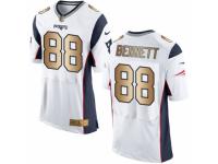 Men's Nike New England Patriots #88 Martellus Bennett Elite White Gold NFL Jersey