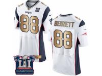 Men's Nike New England Patriots #88 Martellus Bennett Elite White Gold Super Bowl LI Champions NFL Jersey