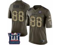 Men's Nike New England Patriots #88 Martellus Bennett Limited Green Salute to Service Super Bowl LI Champions NFL Jersey